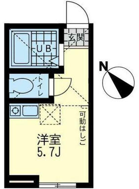 ２０３　洋室５．７帖＋ロフト６．１㎡・ロフト高１．４ｍ　ロフトにＴＶ端子設置